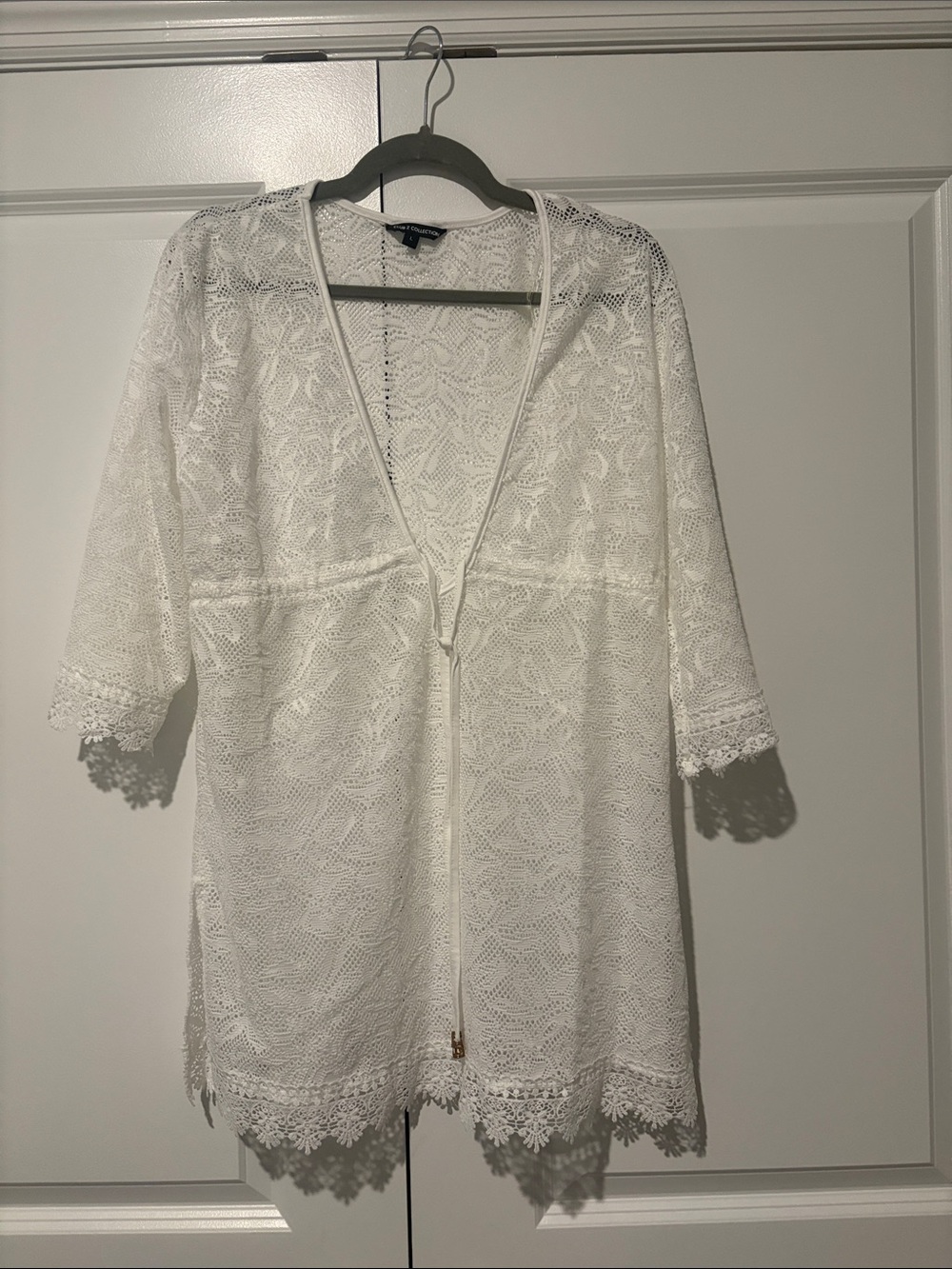 Club Z Collection White Lace Swim Cover-Up Tunic